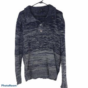Express Woman's Sz M Sweater blue and grey knit